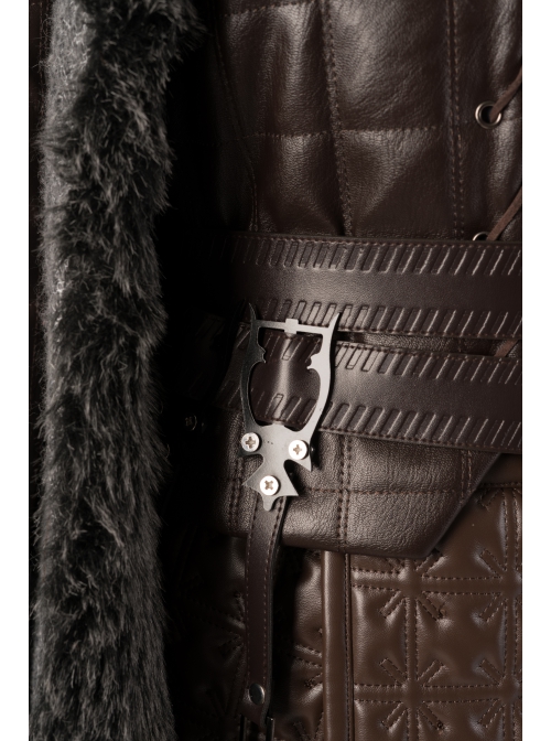 Game Of Thrones Season 8 Arya Stark Brown Leather Top Suit Halloween Cosplay Accessories Brown Waistband