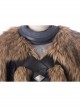Game Of Thrones Season 8 Jon Snow Brown Fur Collar Black Cloak Suit Halloween Cosplay Costume Black Cloak
