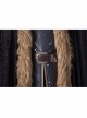 Game Of Thrones Season 8 Jon Snow Brown Fur Collar Black Cloak Suit Halloween Cosplay Costume Black Cloak