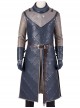 Game Of Thrones Season 8 Jon Snow Brown Fur Collar Black Cloak Suit Halloween Cosplay Costume Long Vest