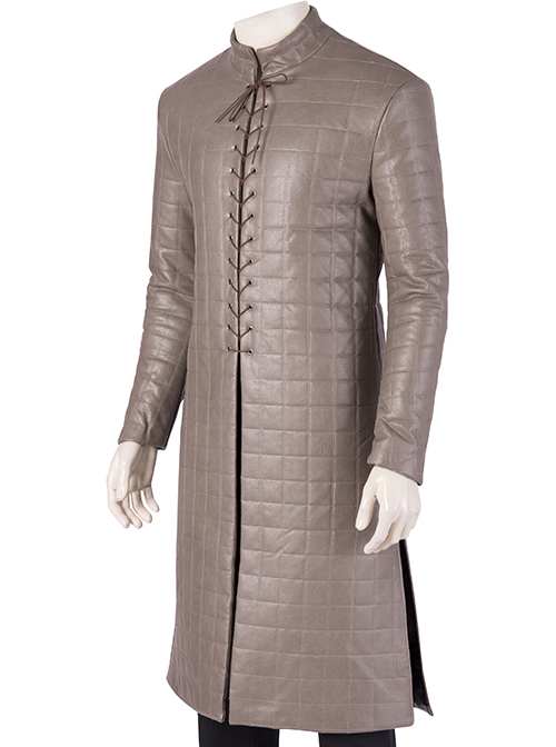 Game Of Thrones Season 8 Jon Snow Brown Fur Collar Black Cloak Suit Halloween Cosplay Costume Brown Long Top