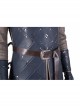 Game Of Thrones Season 8 Jon Snow Brown Fur Collar Black Cloak Suit Halloween Cosplay Accessories Black Waistband