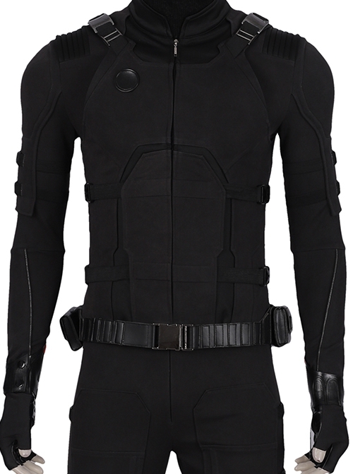 Spider-Man Far From Home Peter Parker Sneak Version Black Battle Suit Halloween Cosplay Costume Black Vest And Waistband
