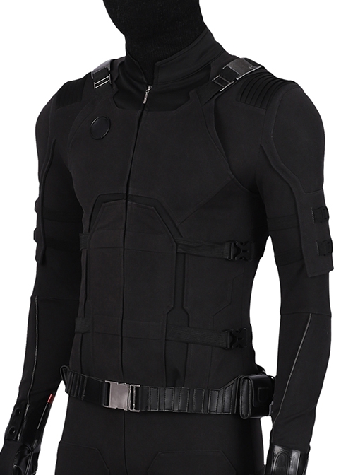 Spider-Man Far From Home Peter Parker Sneak Version Black Battle Suit Halloween Cosplay Costume Black Vest And Waistband