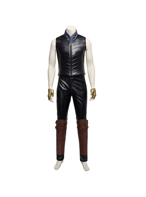 Devil May Cry 3 Virgil Men's Blue Trench Coat Leggings Gloves Suit Cosplay Clothing