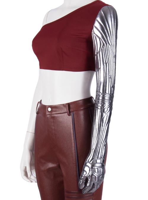 The Avengers 4 Endgame Nebula Halloween Cosplay Second Version Costume Silver Arm Vest