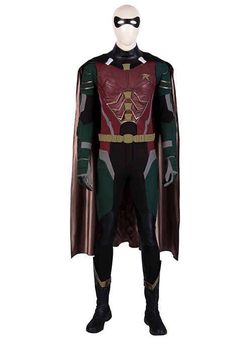 TV Drama Titans Robin Dick Grayson Halloween Cosplay Costume Black Cloak