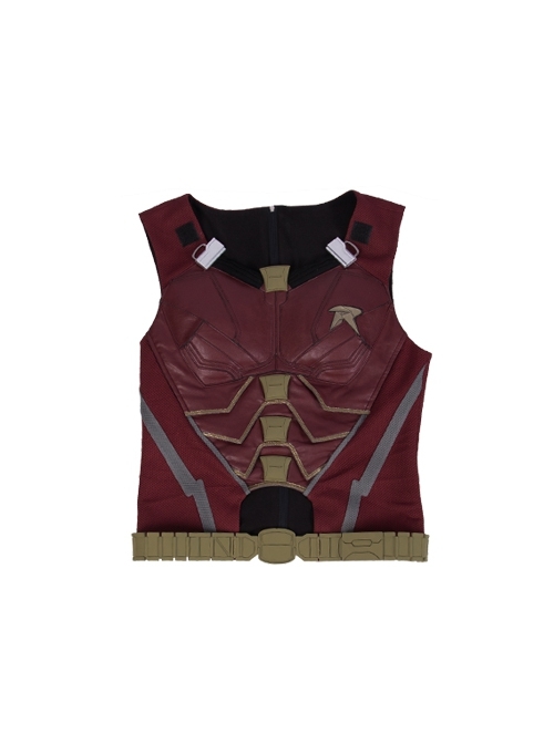 TV Drama Titans Robin Dick Grayson Halloween Cosplay Costume Red Vest With Waistband