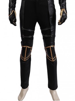 Avengers Endgame Hawkeye Clint Barton Ronin Version Black Battle Suit Halloween Cosplay Costume Black Trousers And Knee Guards