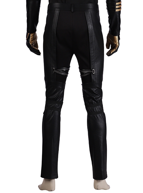 Avengers Endgame Hawkeye Clint Barton Ronin Version Black Battle Suit Halloween Cosplay Costume Black Trousers And Knee Guards