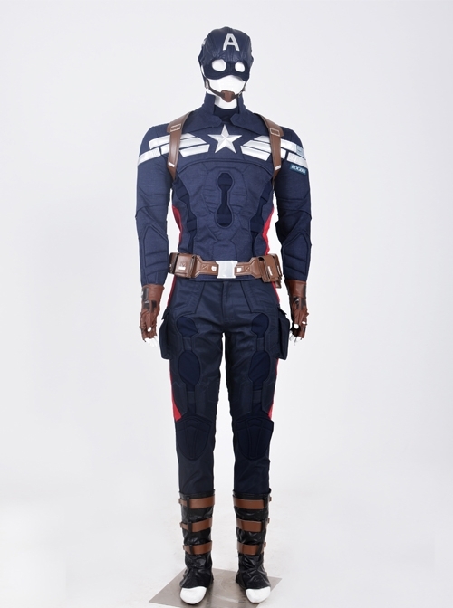 American Captain 2 Steve Rogers Men Cosplay Full Set Costume