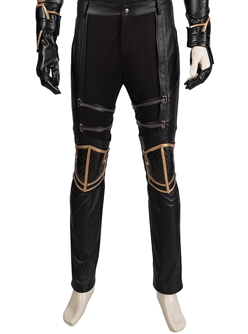 Avengers Endgame Hawkeye Clint Barton Halloween Cosplay Costume Black Trousers And Knee Guards