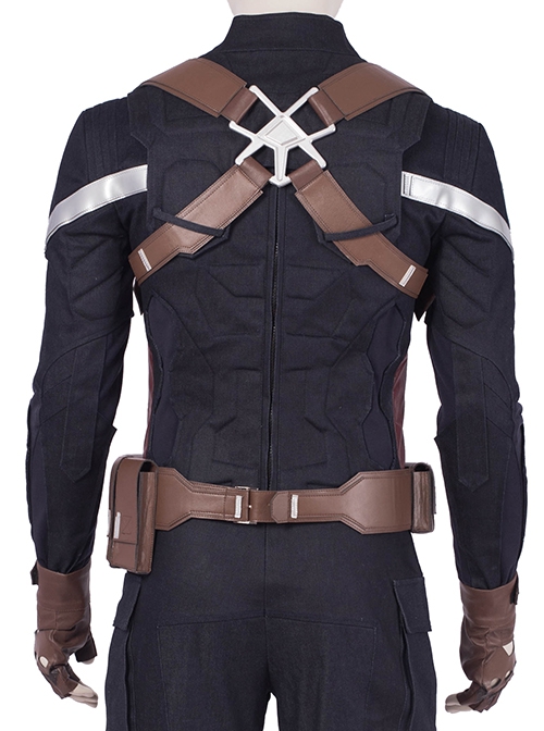 Avengers Endgame Captain America Steve Rogers Pure Color Battle Suit Halloween Cosplay Costume Shoulder Collar And Top