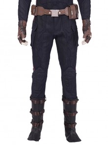 Avengers Endgame Captain America Steve Rogers Pure Color Battle Suit Halloween Cosplay Costume Trousers