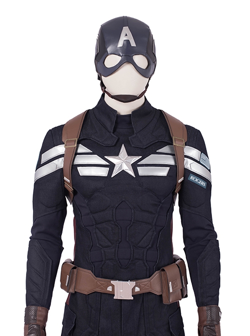 Avengers Endgame Captain America Steve Rogers Pure Color Battle Suit Halloween Cosplay Accessories Headcover