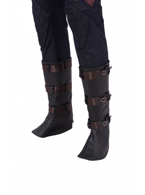 Avengers Endgame Captain America Steve Rogers Pure Color Battle Suit Halloween Cosplay Accessories Black Shoe Covers