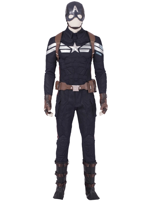 Avengers Endgame Captain America Steve Rogers Pure Color Battle Suit Halloween Cosplay Accessories Back Straps And Belt