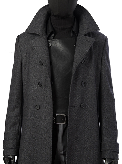 Spider-Man Into The Spider-Verse Spider-Man Noir Peter Parker Halloween Cosplay Costume Black Coat