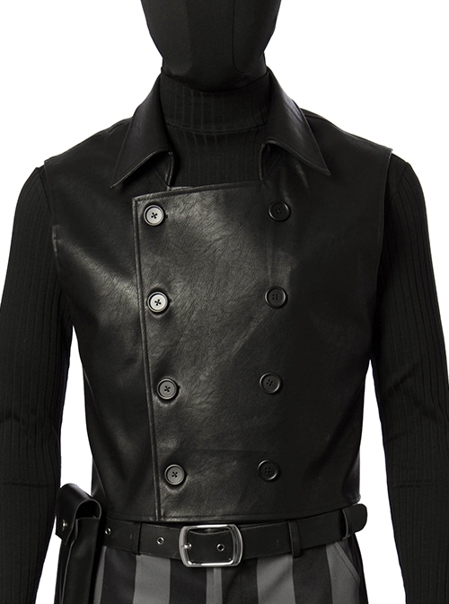 Spider-Man Into The Spider-Verse Spider-Man Noir Peter Parker Halloween Cosplay Costume Black Vest