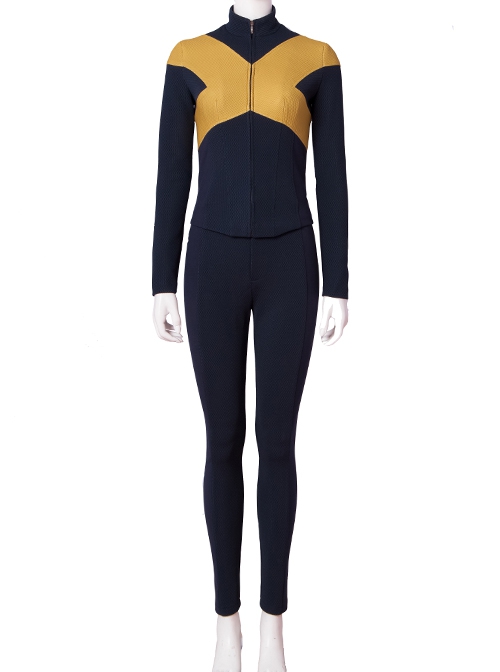 X-Men Dark Phoenix College Female Uniform Halloween Cosplay Costume Dark Blue Trousers