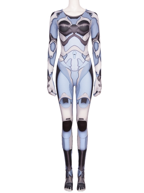 Alita Battle Angel Alita Printing Bodysuit Battle Suit Halloween Cosplay Costume Printing Bodysuit