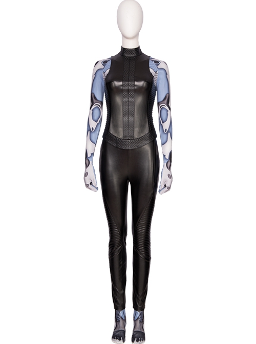 Alita Battle Angel Alita Printing Bodysuit Battle Suit Halloween Cosplay Costume Printing Bodysuit