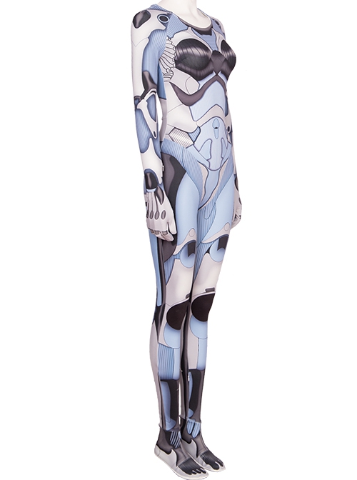 Alita Battle Angel Alita Printing Bodysuit Battle Suit Halloween Cosplay Costume Printing Bodysuit