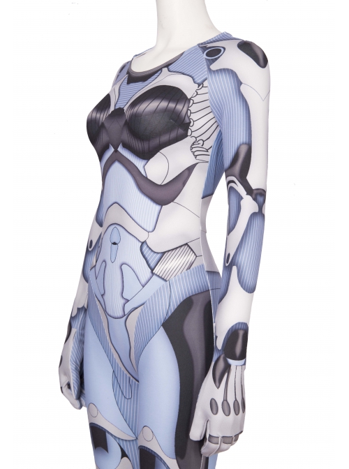 Alita Battle Angel Alita Printing Bodysuit Battle Suit Halloween Cosplay Costume Printing Bodysuit
