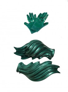 Aquaman Arthur Curry Battle Suit Halloween Cosplay Accessories Green Wrist Guards And Gloves