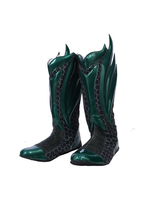 Aquaman Arthur Curry Battle Suit Halloween Cosplay Accessories Green Boots