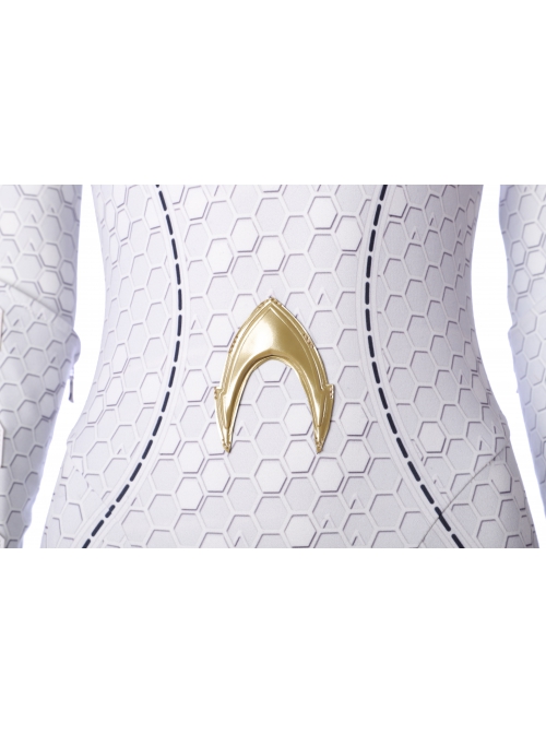 Aquaman Queen Atlanna White Battle Suit Halloween Cosplay Costume White Bodysuit