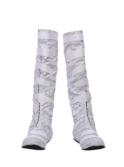 Aquaman Queen Atlanna White Battle Suit Halloween Cosplay Accessories White Boots