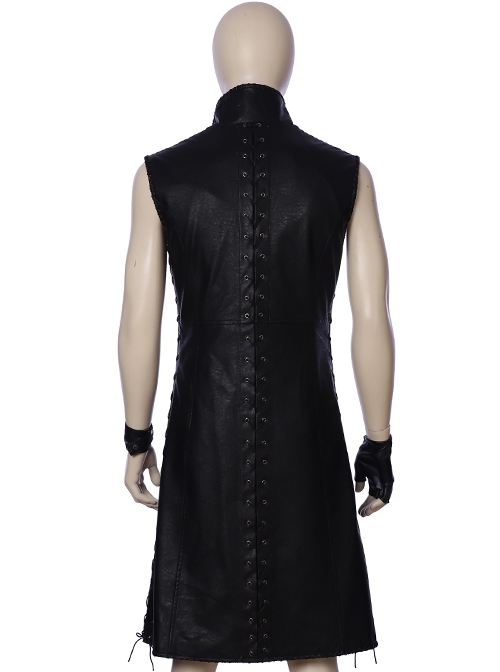 Devil May Cry 5 V The Mysterious One Black Long Vest Suit Halloween Cosplay Costume Sleeveless Windbreaker