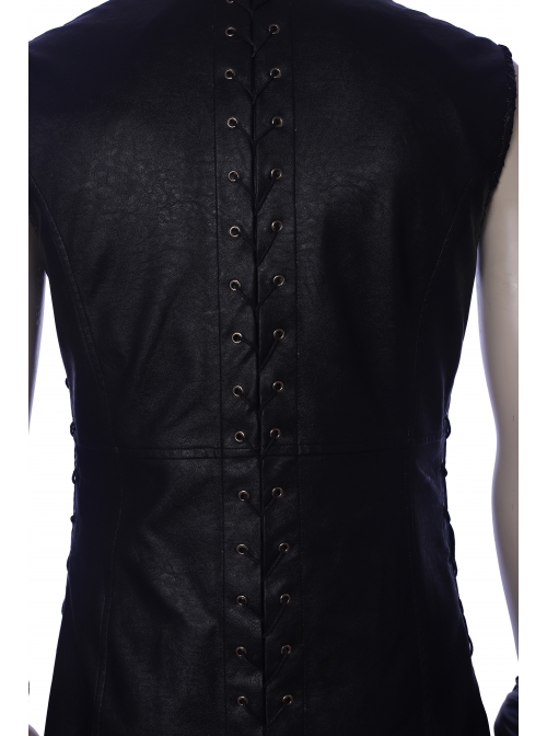 Devil May Cry 5 V The Mysterious One Black Long Vest Suit Halloween Cosplay Costume Sleeveless Windbreaker