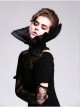Black Organza Gothic Velveteen Lace Stand-up Collar