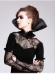 Black Organza Gothic Velveteen Lace Stand-up Collar