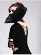Black Organza Gothic Velveteen Lace Stand-up Collar