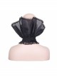 Black Organza Gothic Velveteen Lace Stand-up Collar