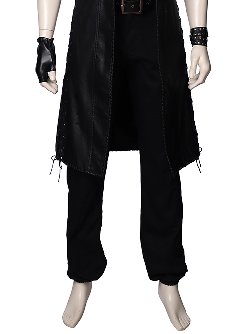 Devil May Cry 5 V The Mysterious One Black Long Vest Suit Halloween Cosplay Costume Black Trousers