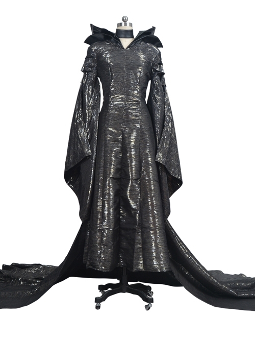 Maleficent Black Long Dress Halloween Cosplay Stage Performance Costume