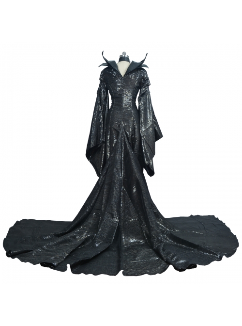Maleficent Black Long Dress Halloween Cosplay Stage Performance Costume