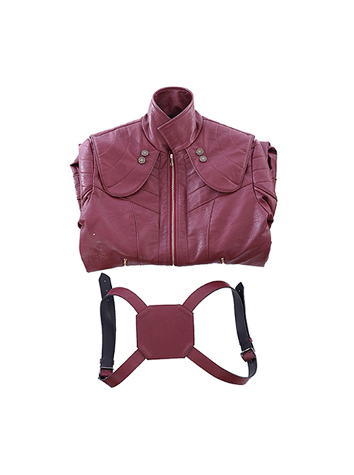 Devil May Cry 5 Dante Three-quarter Sleeve Windbreaker Version Halloween Cosplay Costume Red Windbreaker And Back Strap