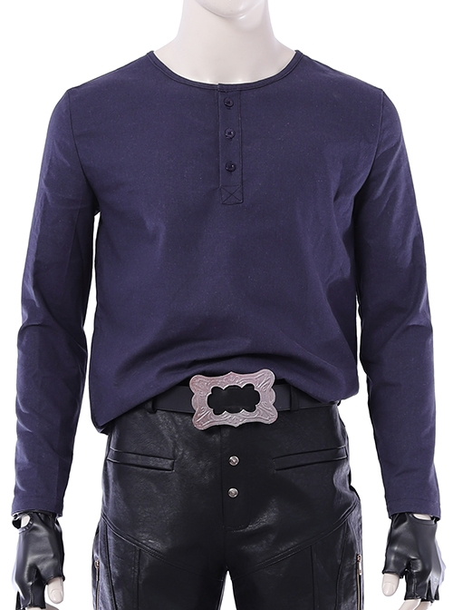 Devil May Cry 5 Dante Long Sleeve Windbreaker Version Halloween Cosplay Costume Blue Bottoming Top