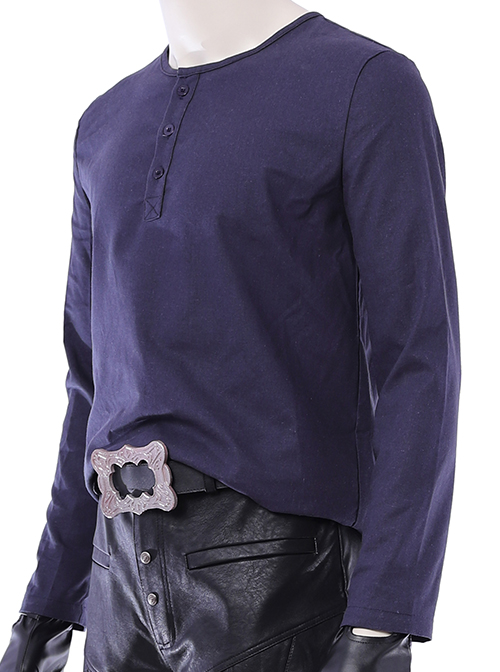 Devil May Cry 5 Dante Long Sleeve Windbreaker Version Halloween Cosplay Costume Blue Bottoming Top