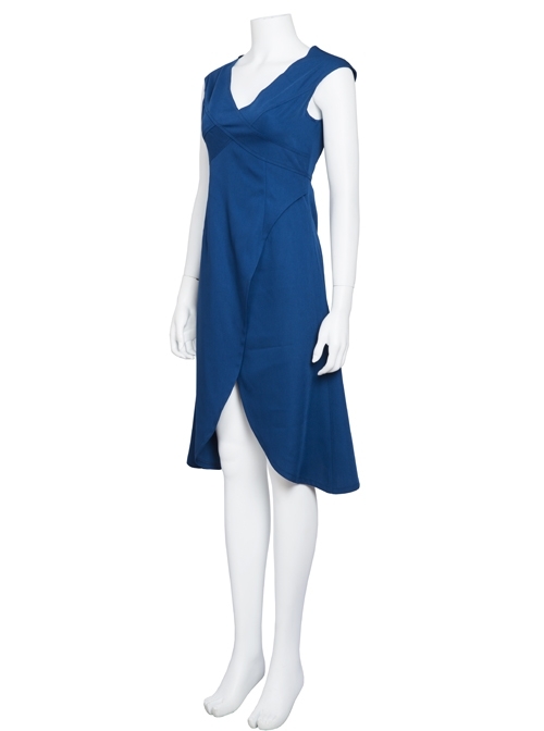 Game Of Thrones Dragon Mother Daenerys Targaryen Blue Sleeveless Dress Cosplay Costume