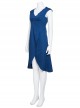 Game Of Thrones Dragon Mother Daenerys Targaryen Blue Sleeveless Dress Cosplay Costume