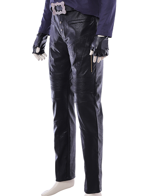 Devil May Cry 5 Dante Long Sleeve Windbreaker Version Halloween Cosplay Costume Black Trousers