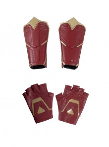 Captain Marvel Carol Danvers Movie Poster Version Halloween Cosplay Accessories Red Gloves And Wrist Guards