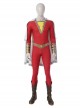 Shazam Billy Batson Red Bodysuit Battle Suit Halloween Cosplay Accessories Golden Waistband And Wrist Guards