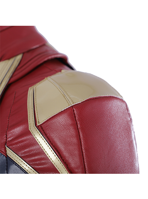 Captain Marvel Carol Danvers Red Version Battle Suit Halloween Cosplay Costume Bodysuit